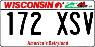 WI license plate 172XSV