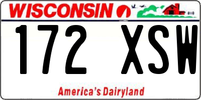 WI license plate 172XSW