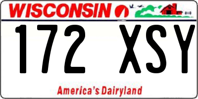 WI license plate 172XSY
