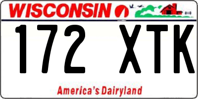 WI license plate 172XTK