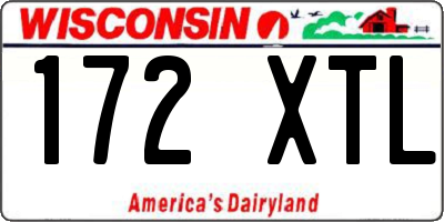 WI license plate 172XTL