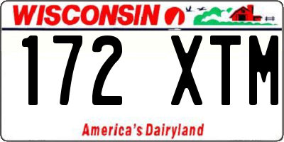 WI license plate 172XTM