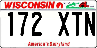 WI license plate 172XTN