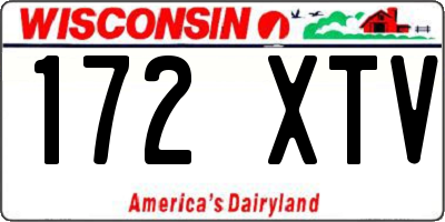 WI license plate 172XTV