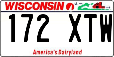 WI license plate 172XTW
