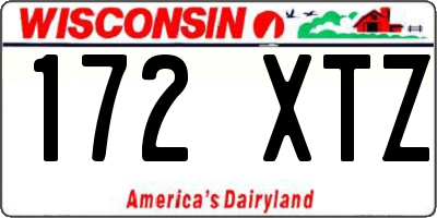 WI license plate 172XTZ