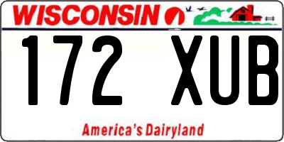 WI license plate 172XUB