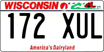 WI license plate 172XUL