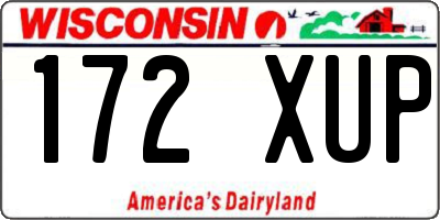 WI license plate 172XUP
