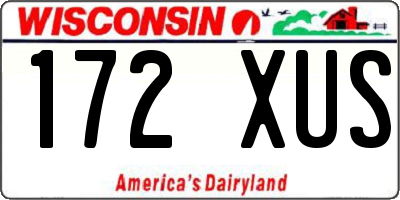WI license plate 172XUS