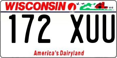 WI license plate 172XUU
