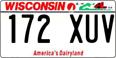 WI license plate 172XUV