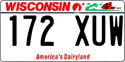 WI license plate 172XUW