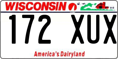 WI license plate 172XUX