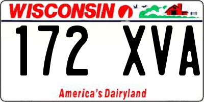 WI license plate 172XVA