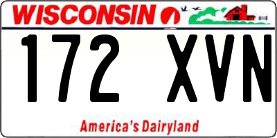 WI license plate 172XVN