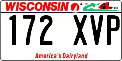WI license plate 172XVP