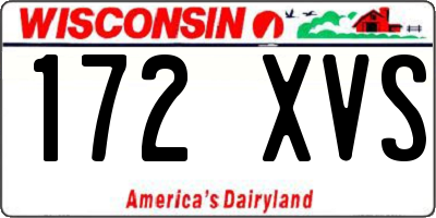 WI license plate 172XVS