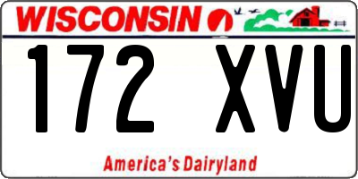WI license plate 172XVU