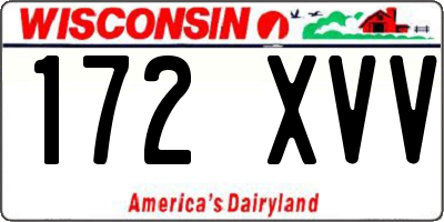WI license plate 172XVV