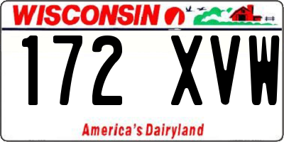 WI license plate 172XVW
