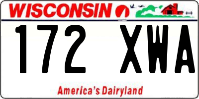 WI license plate 172XWA