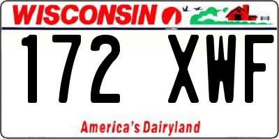 WI license plate 172XWF