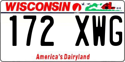 WI license plate 172XWG