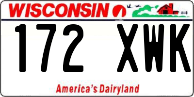WI license plate 172XWK