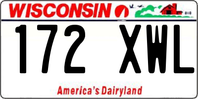 WI license plate 172XWL