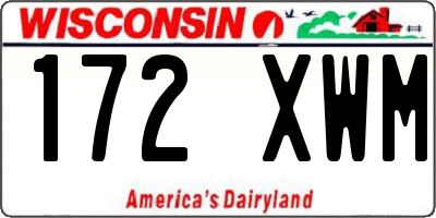 WI license plate 172XWM