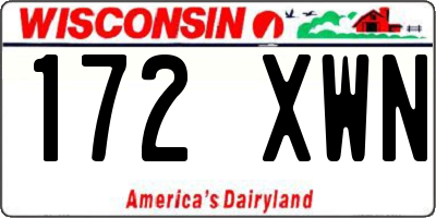 WI license plate 172XWN