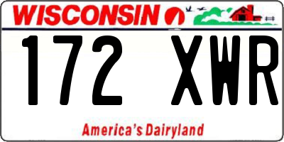 WI license plate 172XWR