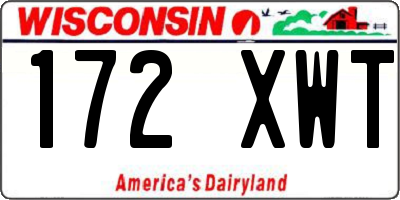 WI license plate 172XWT