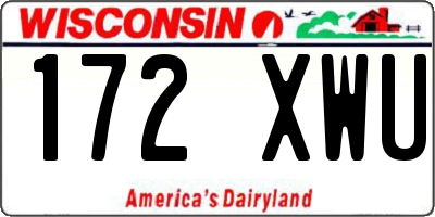 WI license plate 172XWU