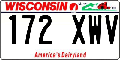 WI license plate 172XWV
