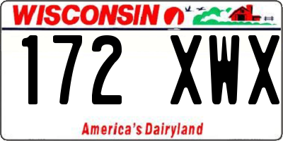 WI license plate 172XWX