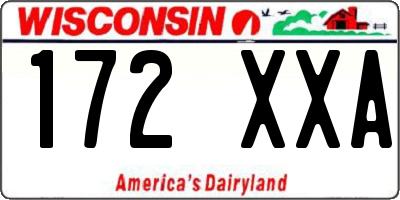 WI license plate 172XXA