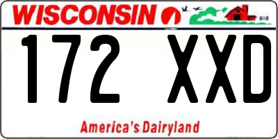 WI license plate 172XXD