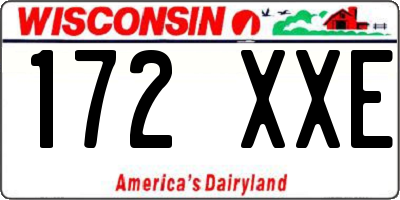 WI license plate 172XXE