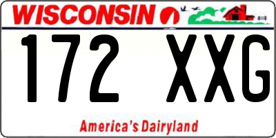 WI license plate 172XXG