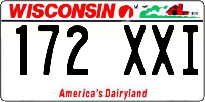 WI license plate 172XXI