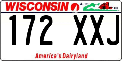 WI license plate 172XXJ