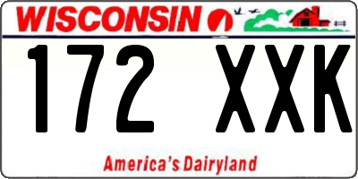 WI license plate 172XXK