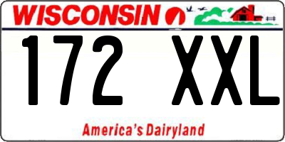 WI license plate 172XXL