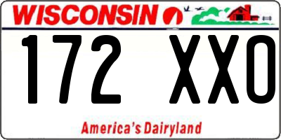 WI license plate 172XXO