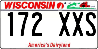 WI license plate 172XXS