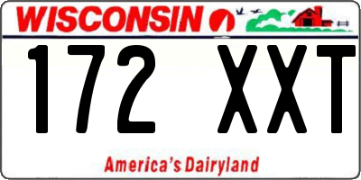 WI license plate 172XXT