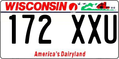 WI license plate 172XXU