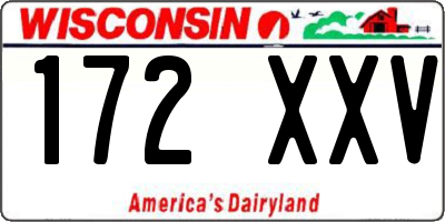 WI license plate 172XXV